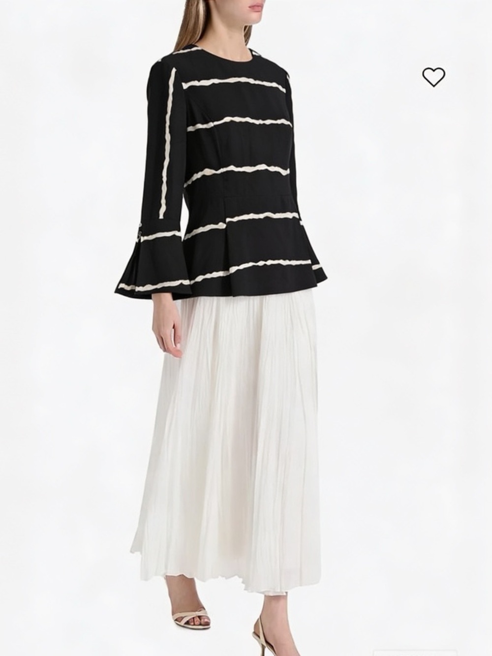 Silk 10 Crosby Derek Lam Black and White Striped Blouse